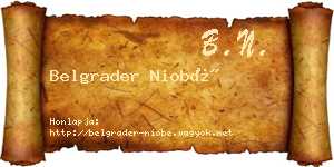 Belgrader Niobé névjegykártya